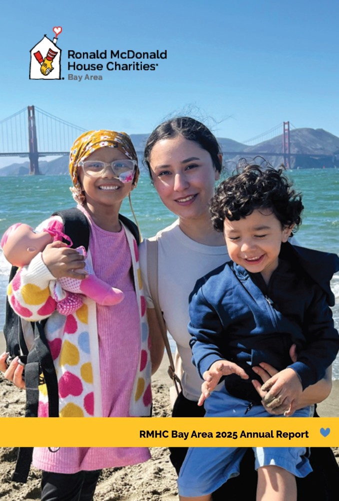 A cover photo of the 2025 Ronald McDonald House Bay Area annual report